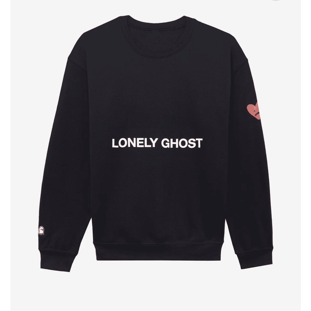 Heart On My Sleeve Crewneck Sweater LONELY GHOST Size L